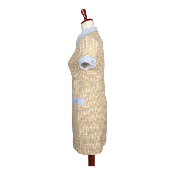 Sandro Paris Mella Tweed & Denim Button Down Mini Dress Size S #1297 - Picture 2 of 9